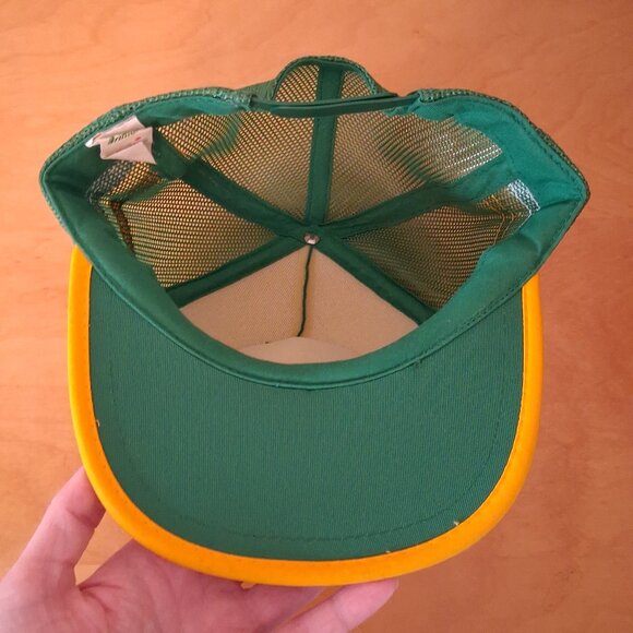 Vintage 1989 ABC National Bowling Tournament Wichita Green 3 Stripe Trucker Hat - Picture 7 of 12